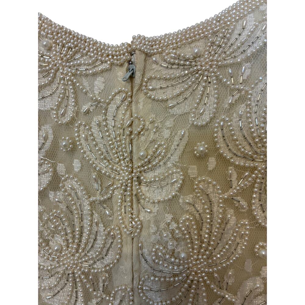Vintage Judith Ann Lace Beaded Wedding Dress Women’s Sz M Faux Pearl Boho Lace - Picture 7 of 7